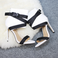 Ladies Casual Thick Buckle Party Sexy Bandage Ankle Pointed Toe Sansals *
