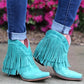 Women'S Fringe Ankle Casual Low Heel Boots