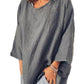 Casual Long Sleeve Crew Neck Linen T-Shirts - Veooy