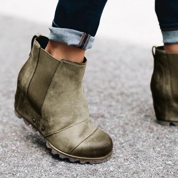 Women Winter Slip On Wedge Boots *