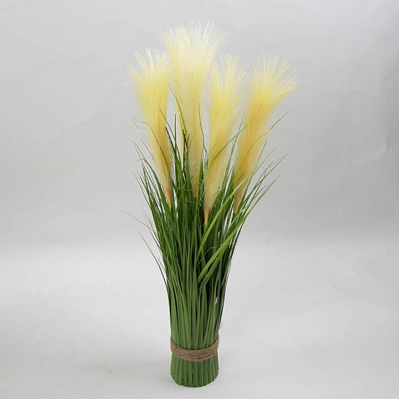 (2 PCS) 60cm 5 Heads Large Artificial Reed Tropical Fake Plants Faux Onion Grass