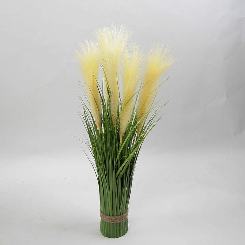(2 PCS) 60cm 5 Heads Large Artificial Reed Tropical Fake Plants - Veooy