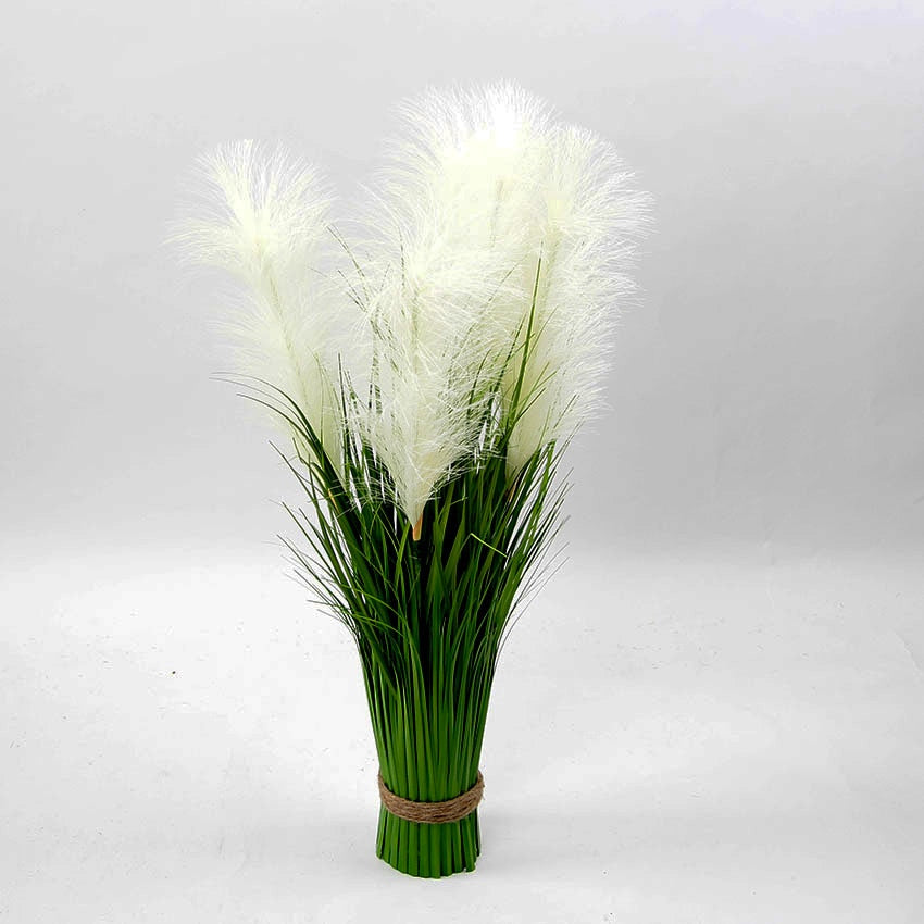 (2 PCS) 60cm 5 Heads Large Artificial Reed Tropical Fake Plants - Veooy