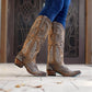 Rivet Block Heel PU Knee-High Boots Vintage Women Boots *