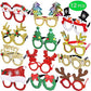 12 Pcs Christmas Glasses Glitter Party Glasses Frames Christmas Decoration Costume Eyeglasses for Christmas Parties Holiday Favors Photo Booth