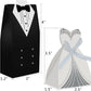 100pcs Party Wedding Favor Dress & Tuxedo Bride and favor Boxes