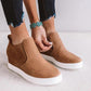 Women Fashion Wedge Sneakers Solid Color Comfortable Shoes *