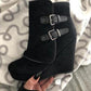 Women's Winter Ankle Zipper Buckle Platform  Boots *