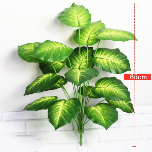 (2 PCS) 65cm 18 Heads Large Artificial Monstera Plants Tropical Palm Tree - Veooy