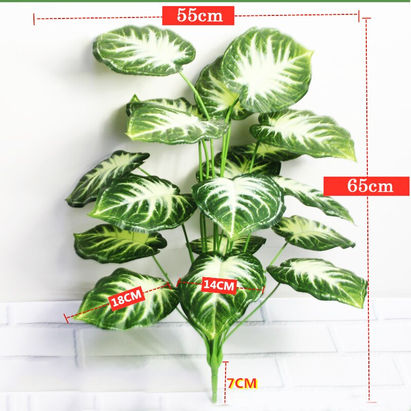 (2 PCS) 65cm 18 Heads Large Artificial Monstera Plants Tropical Palm Tree - Veooy