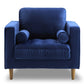 Bente - Tufted Blue Velvet Lounge Chair - Veooy