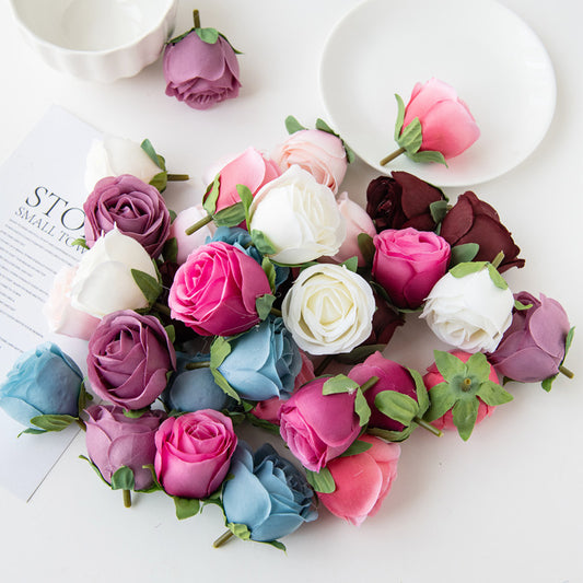 5pcs Artificial Flower Heads, DIY Fake Rose Heads, Fake Flower For Wedding