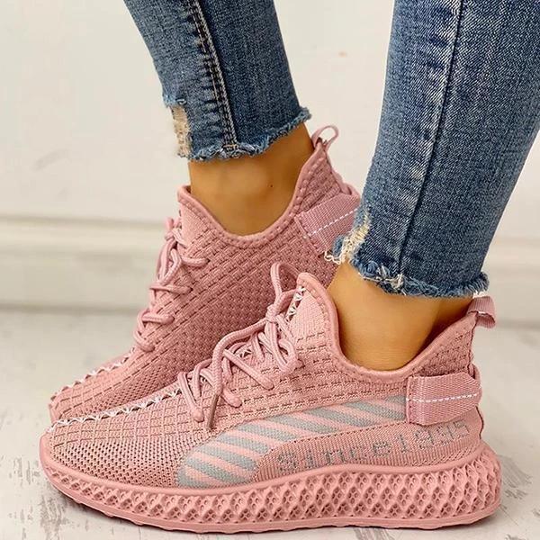 *Lace-Up Breathable Casual Sneakers - Veooy