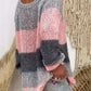 Colorblock Round Neck Long-sleeved Sweater