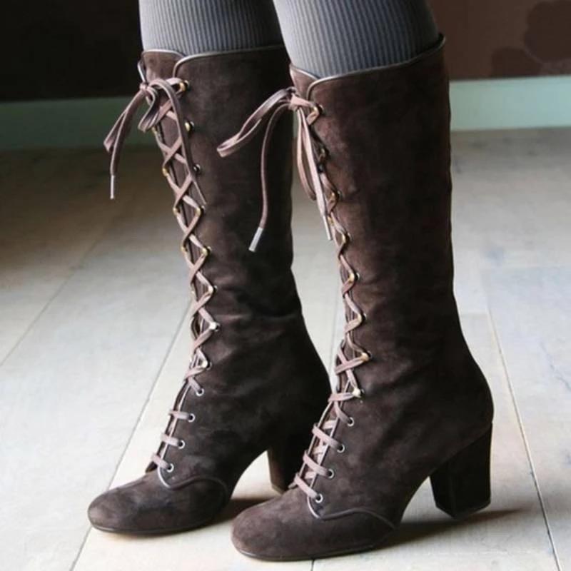 Women Fashion Steampunk Gothic Vintage Style Retro Punk Boots *