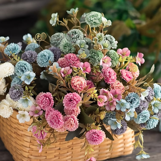 1pc Fake Flowers Stem, Decorative Flowers, Artificial Flower Stem, Scrapbook Christmas Decor For Home Wedding Artificial Plants