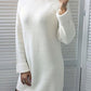 Womens Fashion High Collar Sweater Dress Long Sleeve Casual Knitted Dress