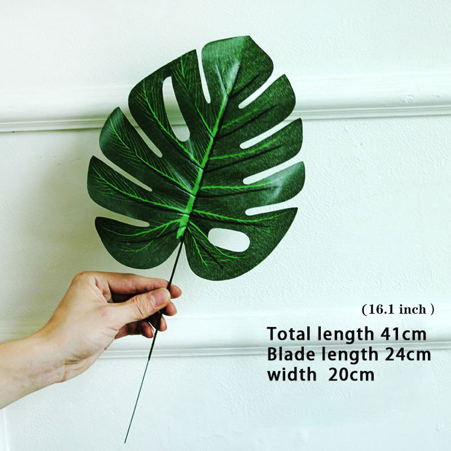 5pcs, Simulated Flower Turtle Back Leaf Living Room Green Leaf Decoration False Leaf