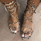 2020 New And Fashional Woman Snake Skin Flat Sandals * - Veooy