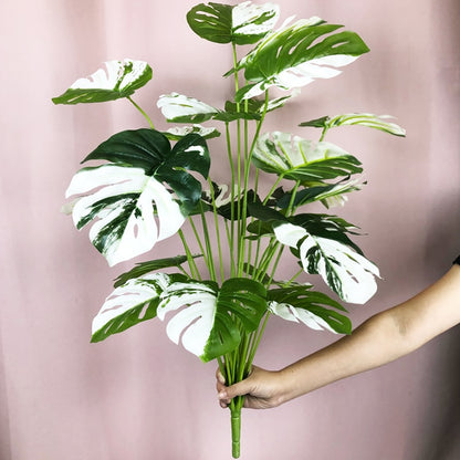 (2 PCS) 75cm 24 Forks Tropical Monstera Large Artificial Plants Branches Fake