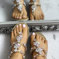 Large Size Women Summer Shiny Embellished Toe Post Flat Sandals Flip Flops Slippers - veooy