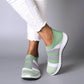 Women Comfy Color Block Sneakers Slip-on Running Shoes *