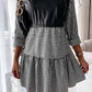 Shirt skirt and leather stitching Mini Dress 💖