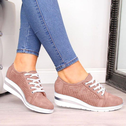 Fashion Hollow-out Wedge Heel Sneakers *