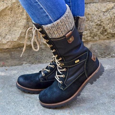 All Season Flat Heel Boots - Veooy