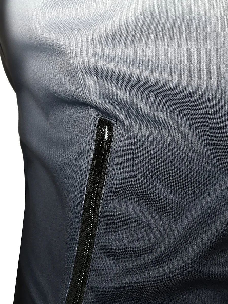 Raglan Sleeve Zip Pockets Drawstring Hoodie