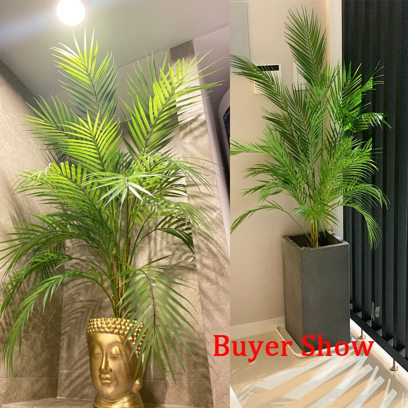 (2 PCS) 80-98cm 18 Heads Large Artificial Plants Tropical Fake Palm Tree
