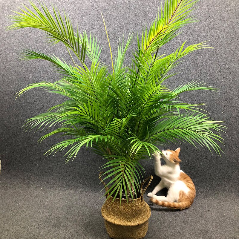 (2 PCS) 80cm-125cm Large Palm Tree Artificial Plants Branch Green Leaves Plastic - Veooy