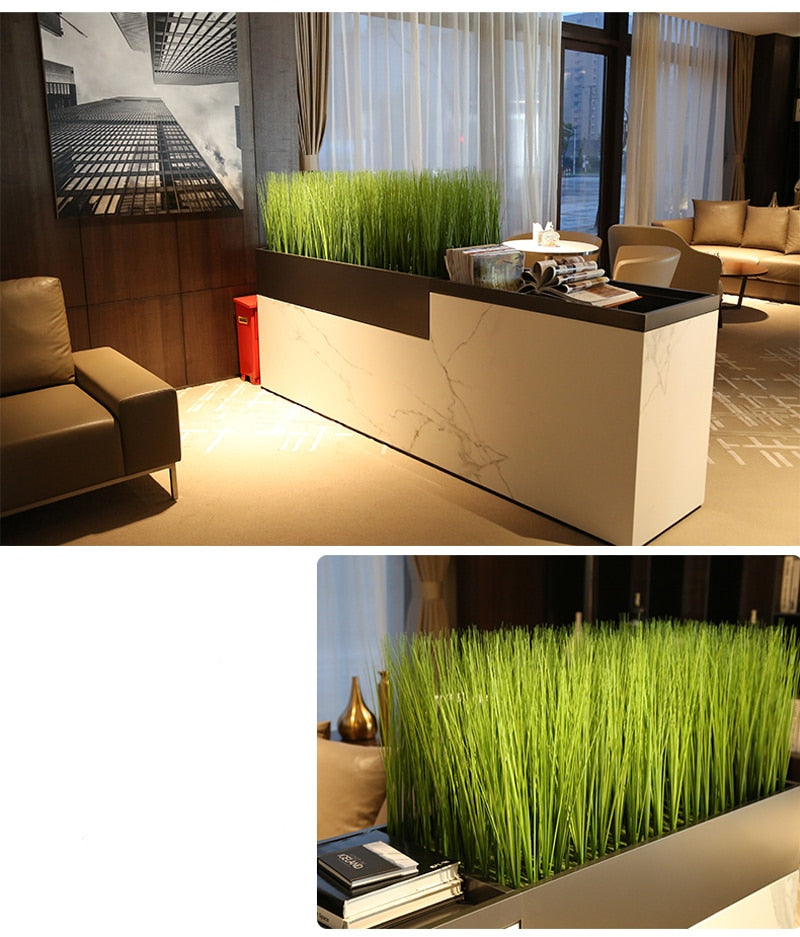 (2 PCS) 81cm 10pcs Artificial Reed Grass Large Fake Onion Grass False Green Plants - Veooy