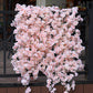 1pc 180CM/5.9ft Artificial Sakura, Fake Flowers Vine For Wedding Garden, Fake Rose Home Party Decoration Christmas Bridal Fake Silk Scrapbook Plants