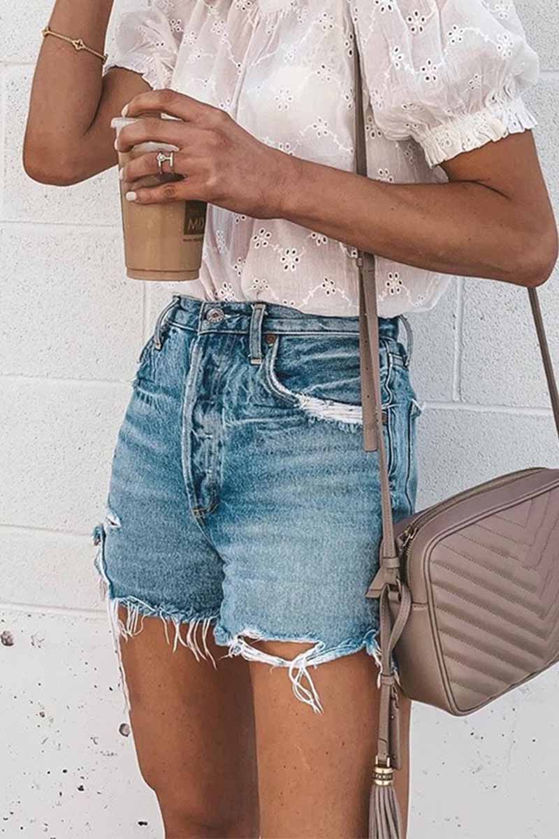 Casual Bibbed Jeans Shorts 💖