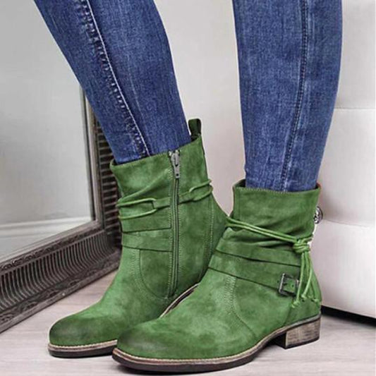 *Women's Comfortable Flat Boots - Veooy