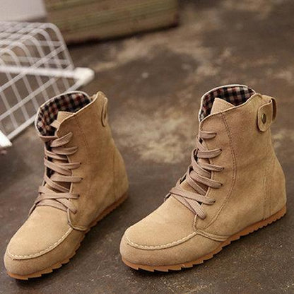 Round Toe Women Ankle Lace-Up Boots *
