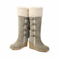 Womens Fashion Lace Round Toe Scrub High Heel Snow Boots