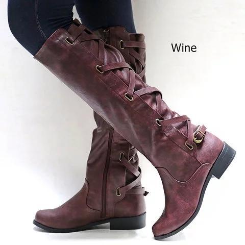 PU Chunky Heel Zipper Casual Winter Women Boots