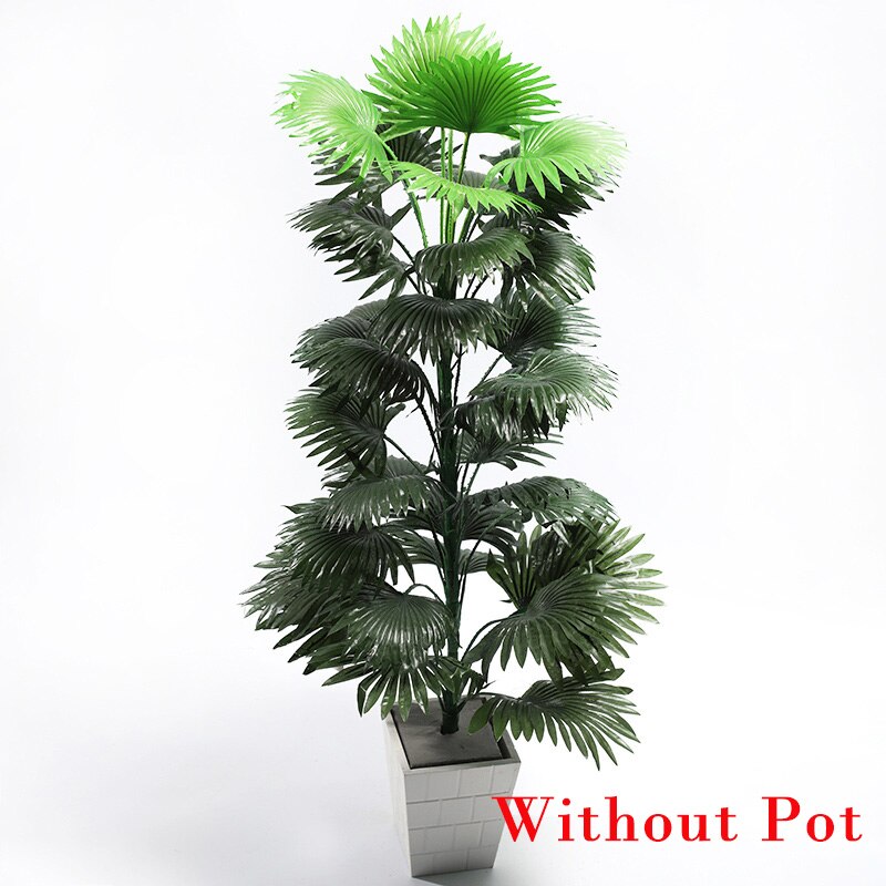 (2 PCS) 90cm 39 Heads Large Artificial Plants Tropical Palm Tree Branch Silk