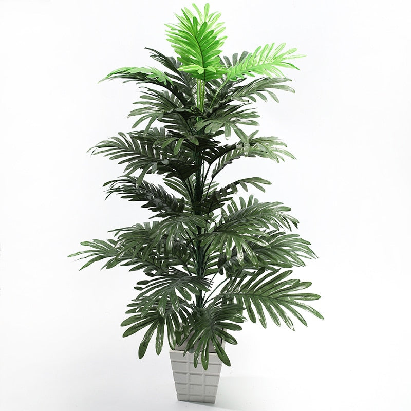 (2 PCS) 90cm 39 Heads Large Artificial Plants Tropical Palm Tree Branch Silk