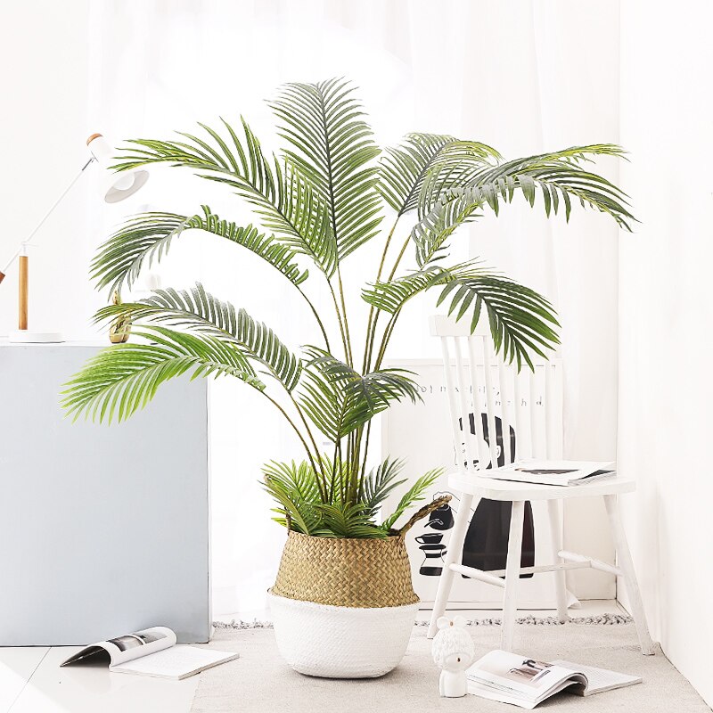 (2 PCS) 90cm Large Arificial Palm Tree Tropical Tall Plants Branch - Veooy