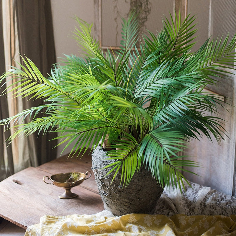 (2 PCS) 90cm Large Arificial Palm Tree Tropical Tall Plants Branch Fake Palm
