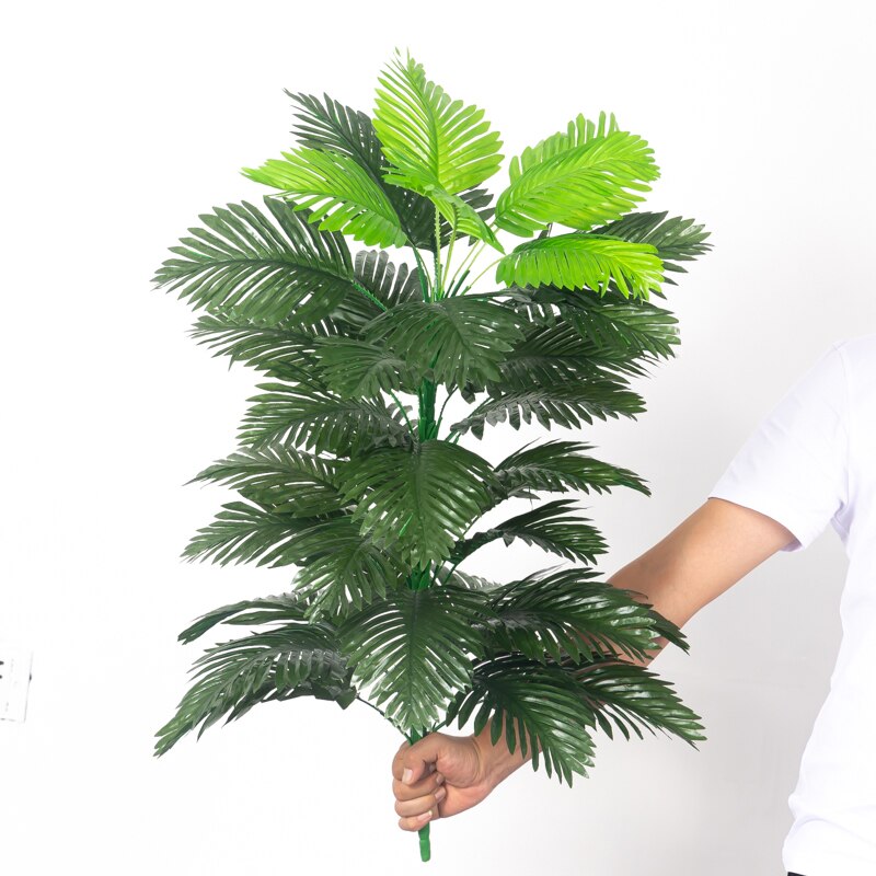 (2 PCS) 90cm Large Artificial Palm Tree Tropical Fake Plants Silk Monstera Leaves - Veooy