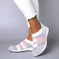 Women Comfy Color Block Sneakers Slip-on Running Shoes *