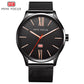 Watches Black with Stainless Steel Mesh Waterproof 30M - veooy