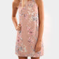 Pink Random Floral Print Sleeveless Mini Dress - veooy