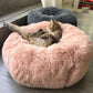 Long Plush Super Soft Pet Round Bed Kennel Dog Cat Comfortable Sleeping Cusion - veooy