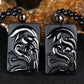 Carved Black Obsidian Nine-Tailed Fox Necklace - Veooy