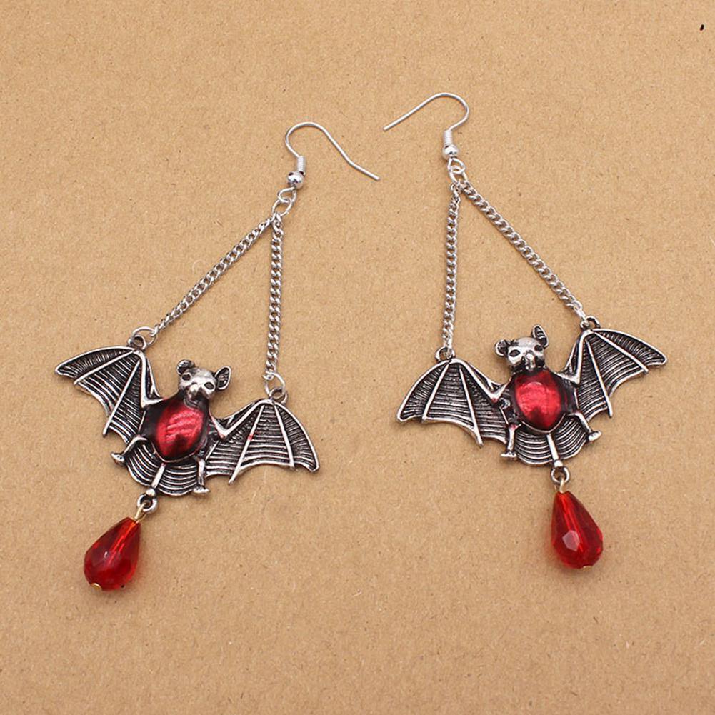 Bejeweled Vampire Bat Earrings - Veooy